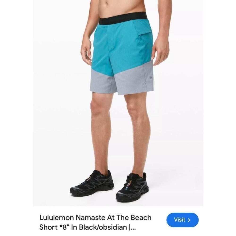 Men's Lululemon Namaste At The Beach Short 8" in Blue/Gray XL